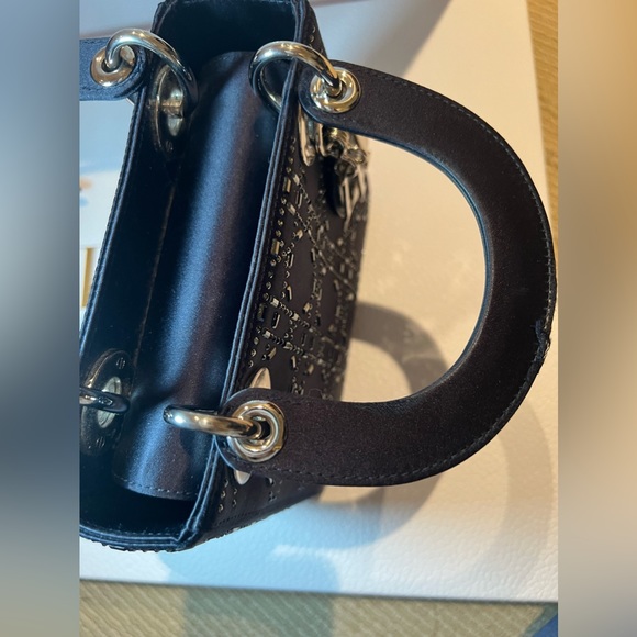 Mini Lady Dior Bag Navy Strass Cannage Satin - Picture 4 of 10